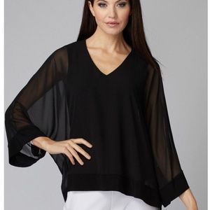 Zara Chiffon Sheer Batwing Top/Blouse